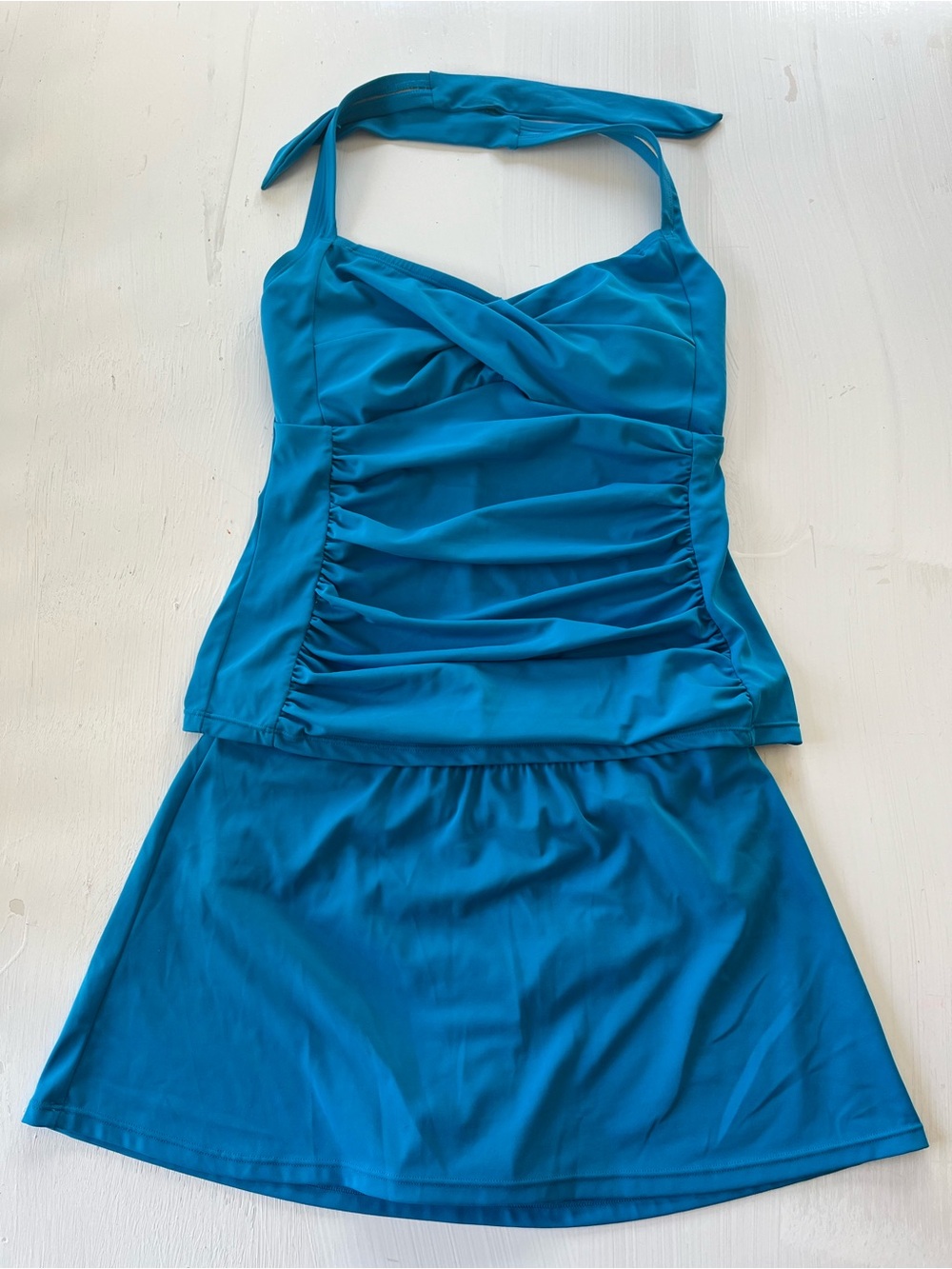 Shape Benefits Bright Blue Swim Two-Piece Skirt and Top
